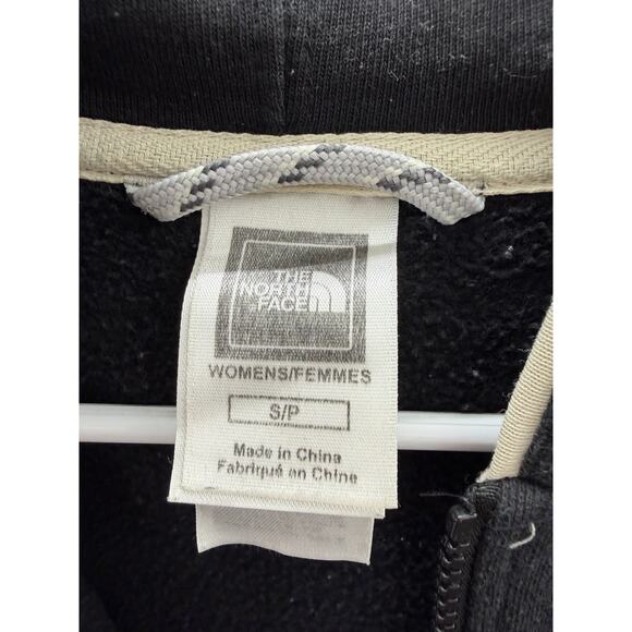 The North Face Womens Jacket Size Small Black Zip Up Hooded White Lines - Picture 4 of 13